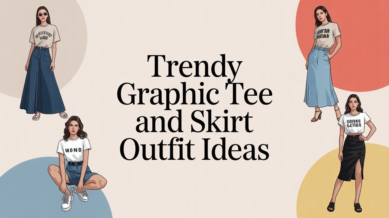 11 Trendy Graphic Tee and Skirt Outfit Ideas
