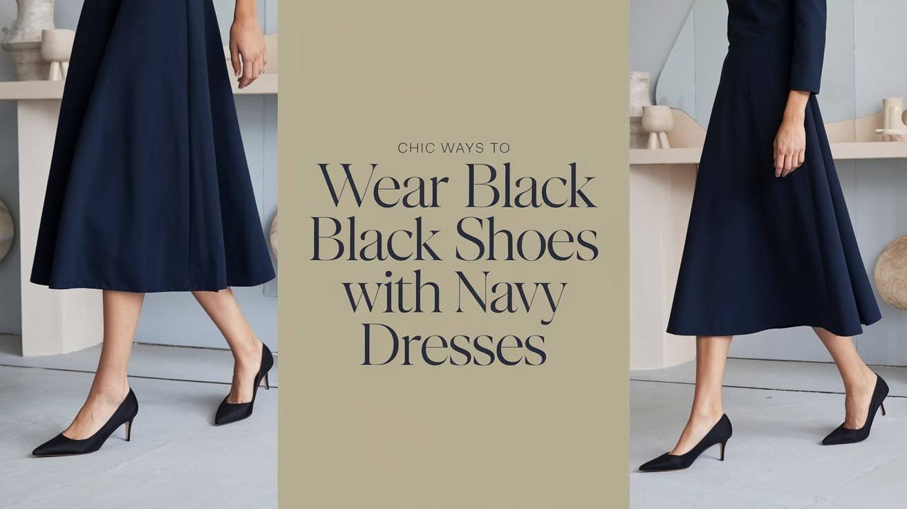 9 Chic Ways to Wear Black Shoes with Navy Dresses