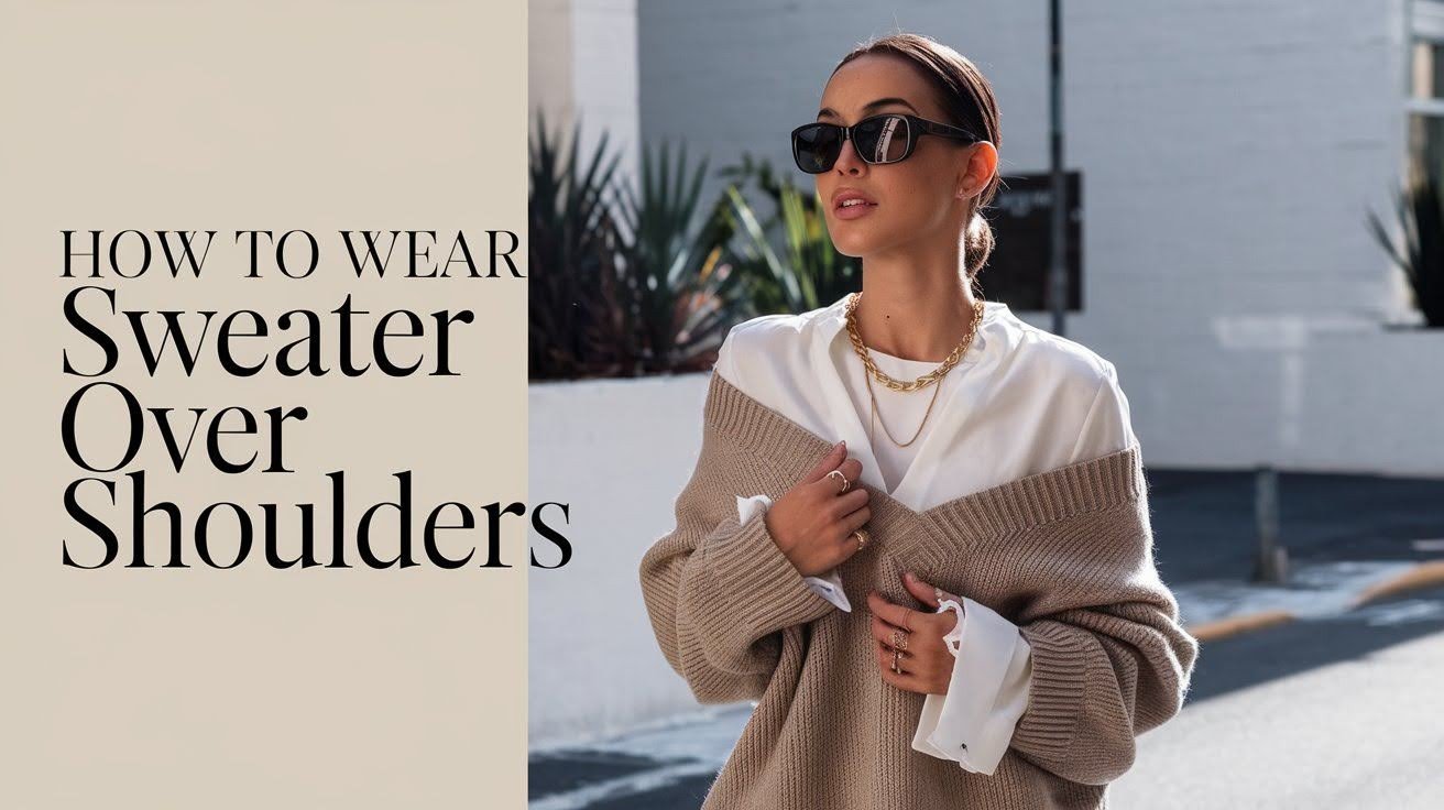 How to Wear Sweater Over Shoulders