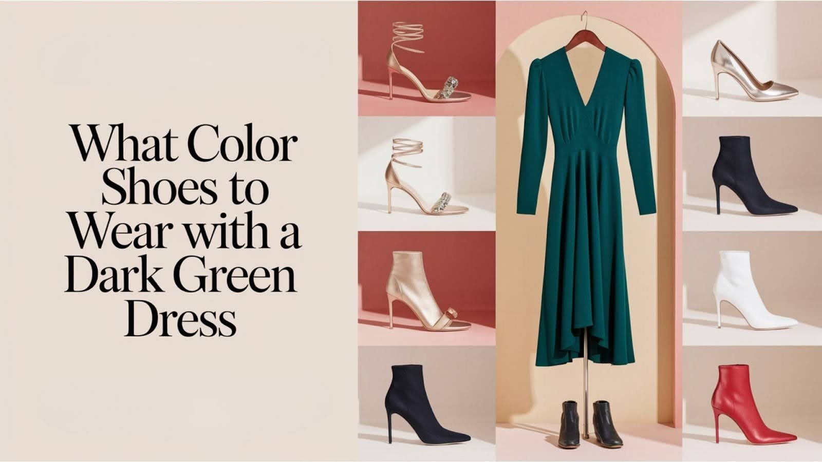 What Color Shoes to Wear with a Dark Green Dress